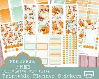 Pumpkin Printable Planner Stickers, Erin Condren Planner Stickers, Weekly Stickers, Pumpkin Stickers, Fall Stickers, Pumpkin Spice, Autumn