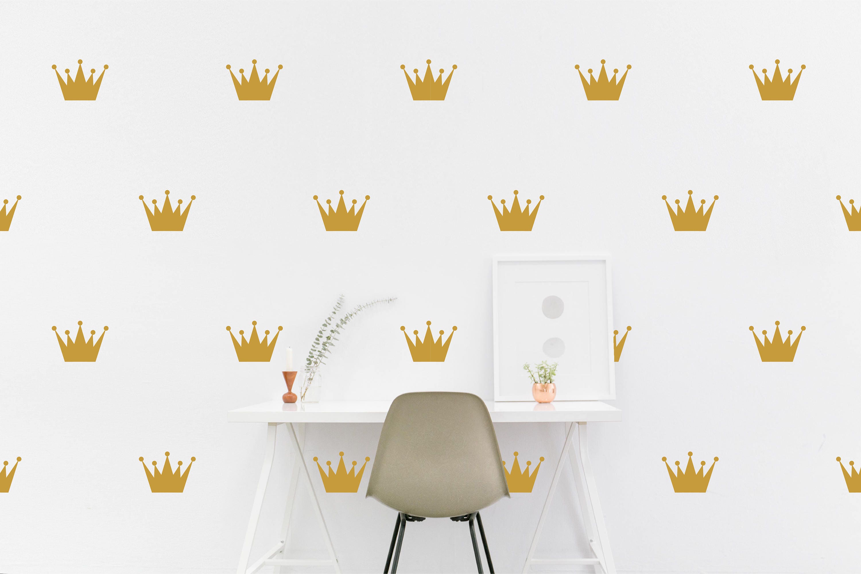 Gold Crown wall Decal King Queen Crowns Kids room Wall