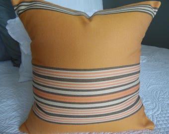 Pumpkin Orange.Stripe.FALL Pillows.Orange.Natural.Grey.Autumn.Halloween Decor Pillows.Slipcover.Toss Pillow.
