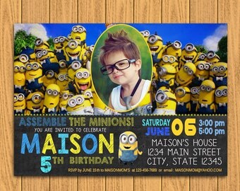 Minion Invitation, Minion Party, Minion Birthday Invitation, Minion Birthday Party, Boy Girl Minion Invitation - Digital, Printable.
