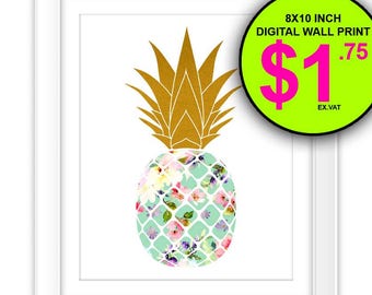 Pineapple art print | Etsy