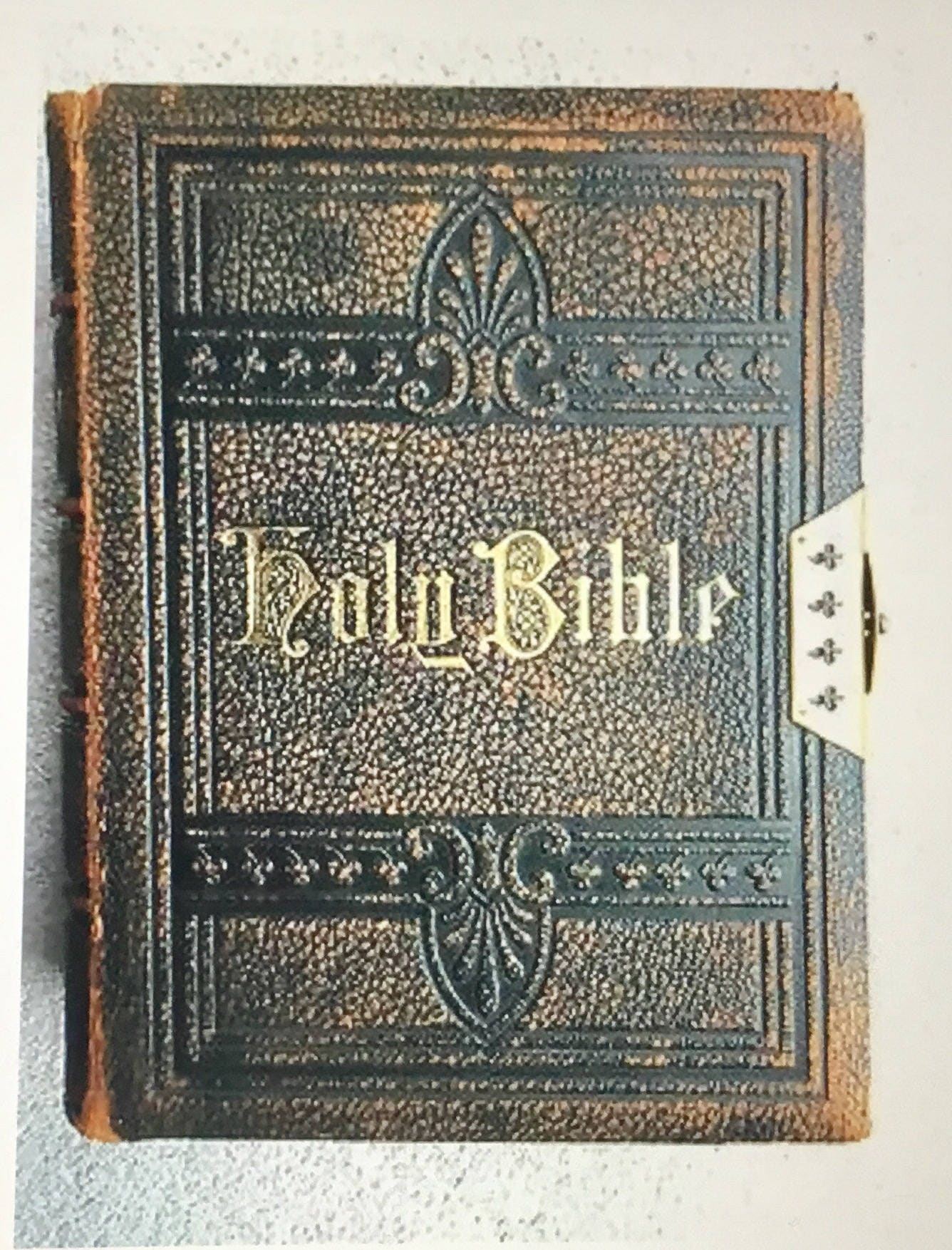 Antique Oxford Church Bible with Brass Catch Large 1800's