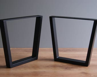 Trapezoid steel bench legs, coffee table legs, bench base, coffee table base (SET OF 2)