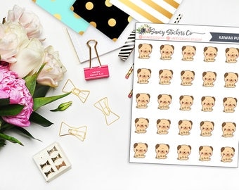 Kawaii Pug Planner Stickers