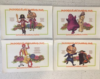 Set of 8 vintage McDonald's Manners Mats