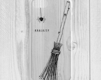 iPhone Case Broom, Iphone Cover Broom, Witch Phone Case, Phone Case Witch, Gift for Her, Witch Broom Case, Halloween Phone Case, Spider Case