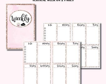Pocket Size: SIMPLY WATERCOLORCO Collaboration - Vertical Week on 2 Page Printable Insert for Travelers Notebooks