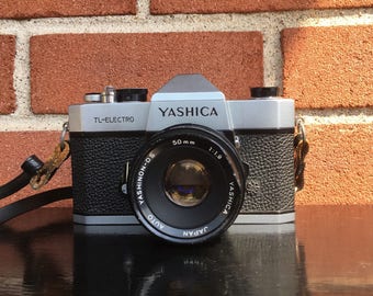 Vintage YASHICA TL-Electro 35mm SLR Film Camera with 50mm Lens Photography Gift