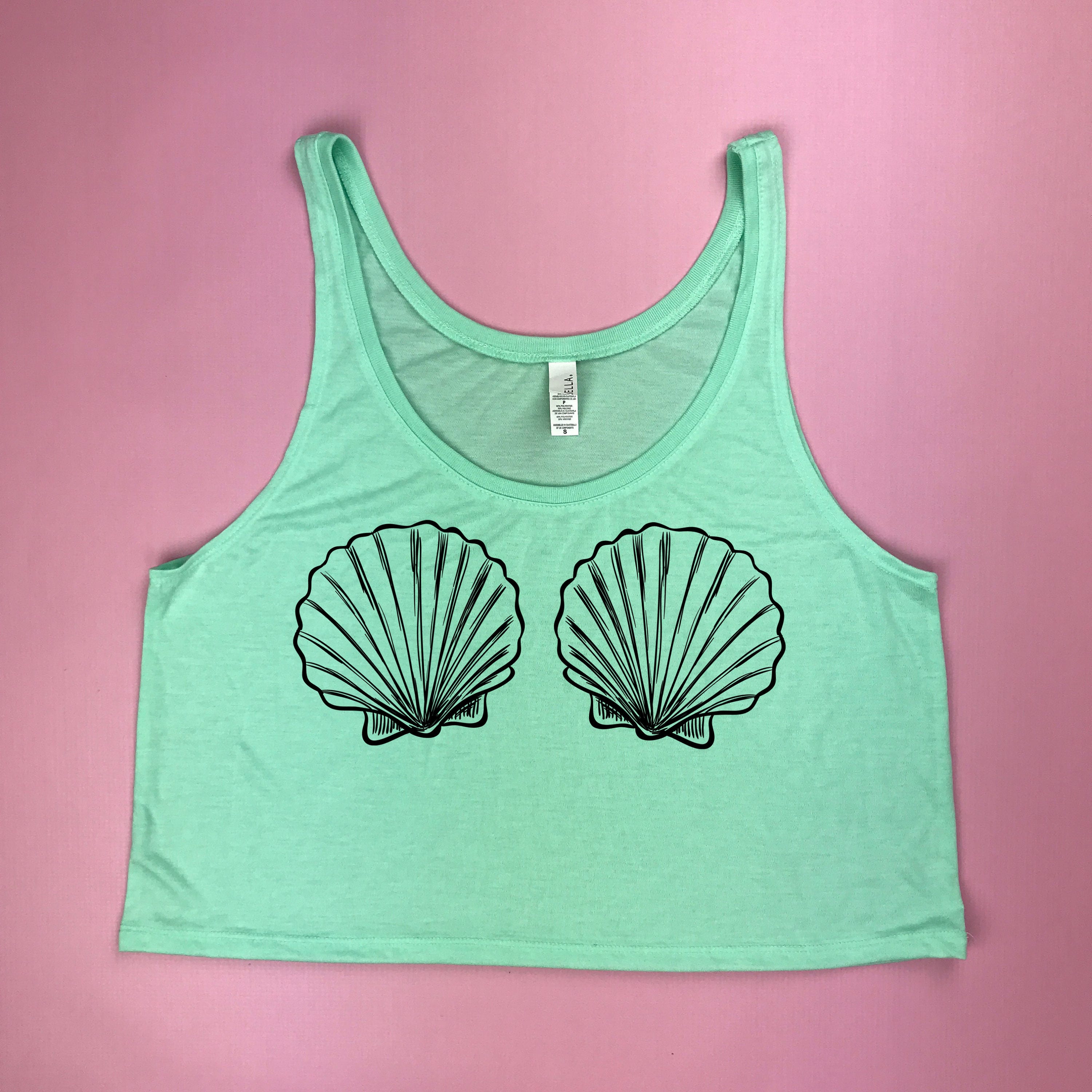 mermaid seashell bra shirt