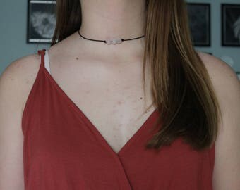 Triple Quartz Beaded Choker
