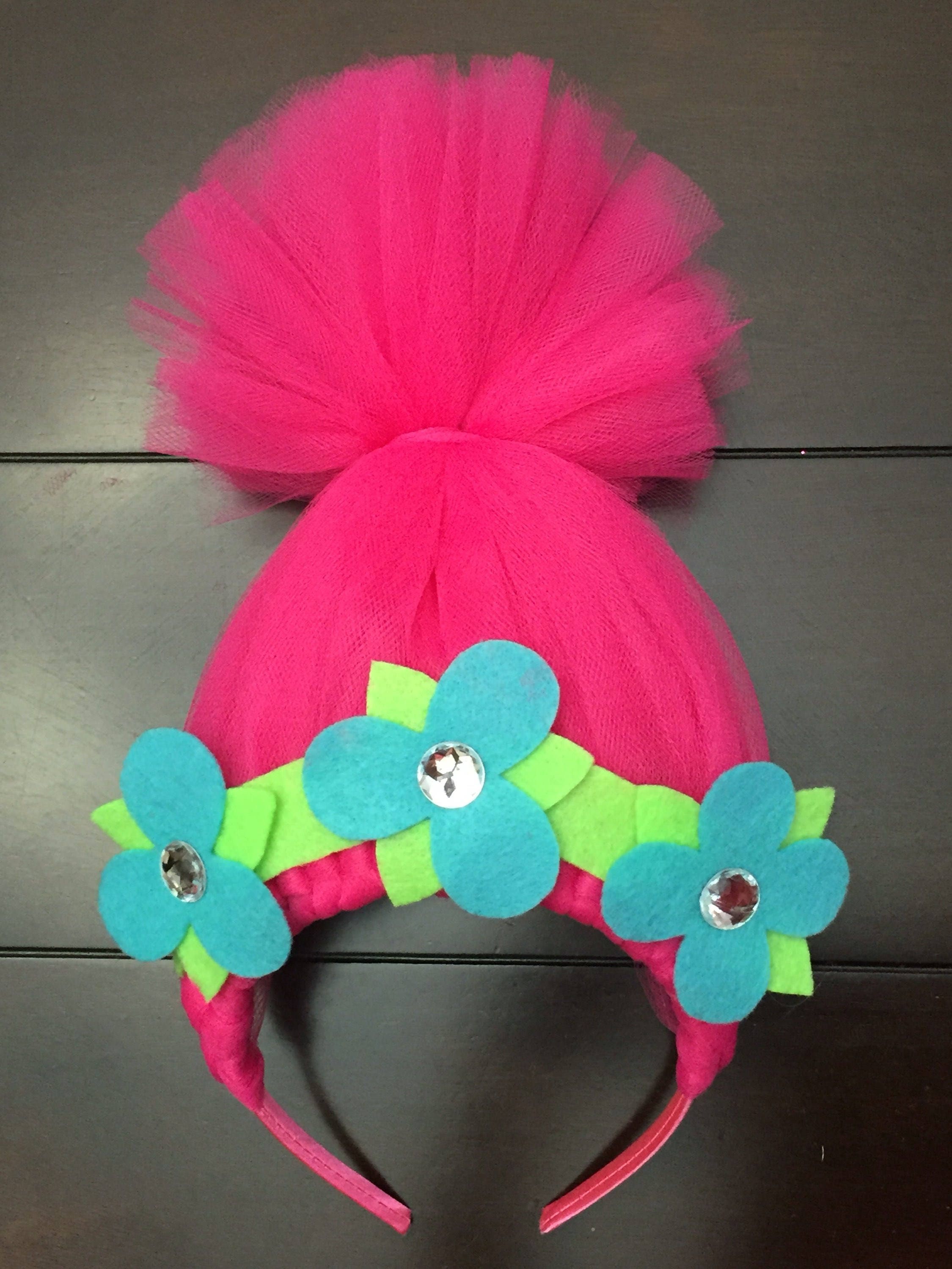 trolls headband trolls poppy headband trolls hair pink