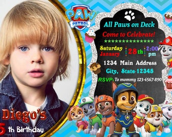 Paw Patrol Invitations - Paw Patrol Birthday Party - Boys Paw Patrol Birthday Invitations - Paw Patrol Party - Invitations for boys -