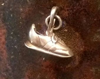 Vintage sterling silver sneaker running shoe charm necklace pendant or keychain charm