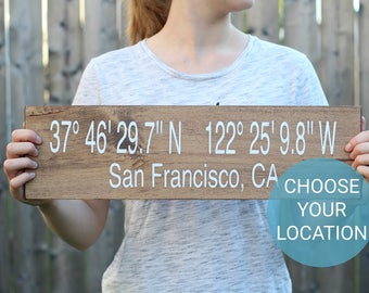 GPS Coordinate Sign - Latitude Longitude Sign - GPS Sign - Coordinates Sign - Address Sign - Custom Address Sign - Wall Art - Custom Sign