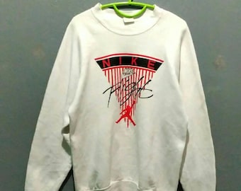 This week offer!!!!! Free shipping for 80s 90s Nike Bootleg Air Flight Michael Jordan Sweatshirt Adult Large Size Polyester Cotton Chest 21"