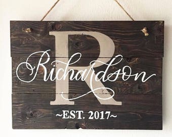 Custom Wood Sign Est. sign family sign wedding gifts