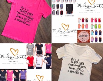 She's a Good Girl, Loves, Mama, Daddy, America, Song Lyrics, Baseball Raglan Shirt, Baseball Shirt, Baseball Tank Top, Racerback, Tote Bag