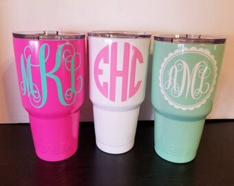 30 oz YETI Rambler/ personalized tumbler/ Monogrammed Yeti/ Custom Yeti/ 30oz Powder Coated Yeti/ Colored Monogram Yeti/