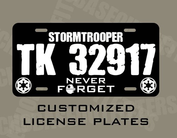 Star Wars customized license plates for 501st stormtroopers