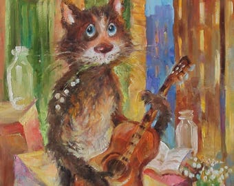 Cat Playing Guitar 