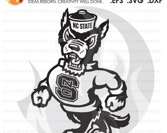 Digital SVG Cutting File, NCSU North Carolina State Wolfpack Logo, Wolf Only, College, Basketball, Football Raleigh, Svg, Png, Dxf, Eps file