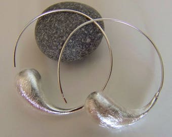 Silver earrings. Brushed Silver earrings. Silver Jewellery. Satin Silver earrings. Silver jewelry.