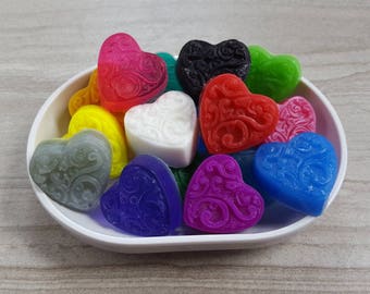 10 Heart Wedding Favors, Heart Soap Party Favors, Bridal Shower, Small Wedding Guest Gift, Guest Favors, Novelty Glycerin Soap, 10 pk (5 oz)