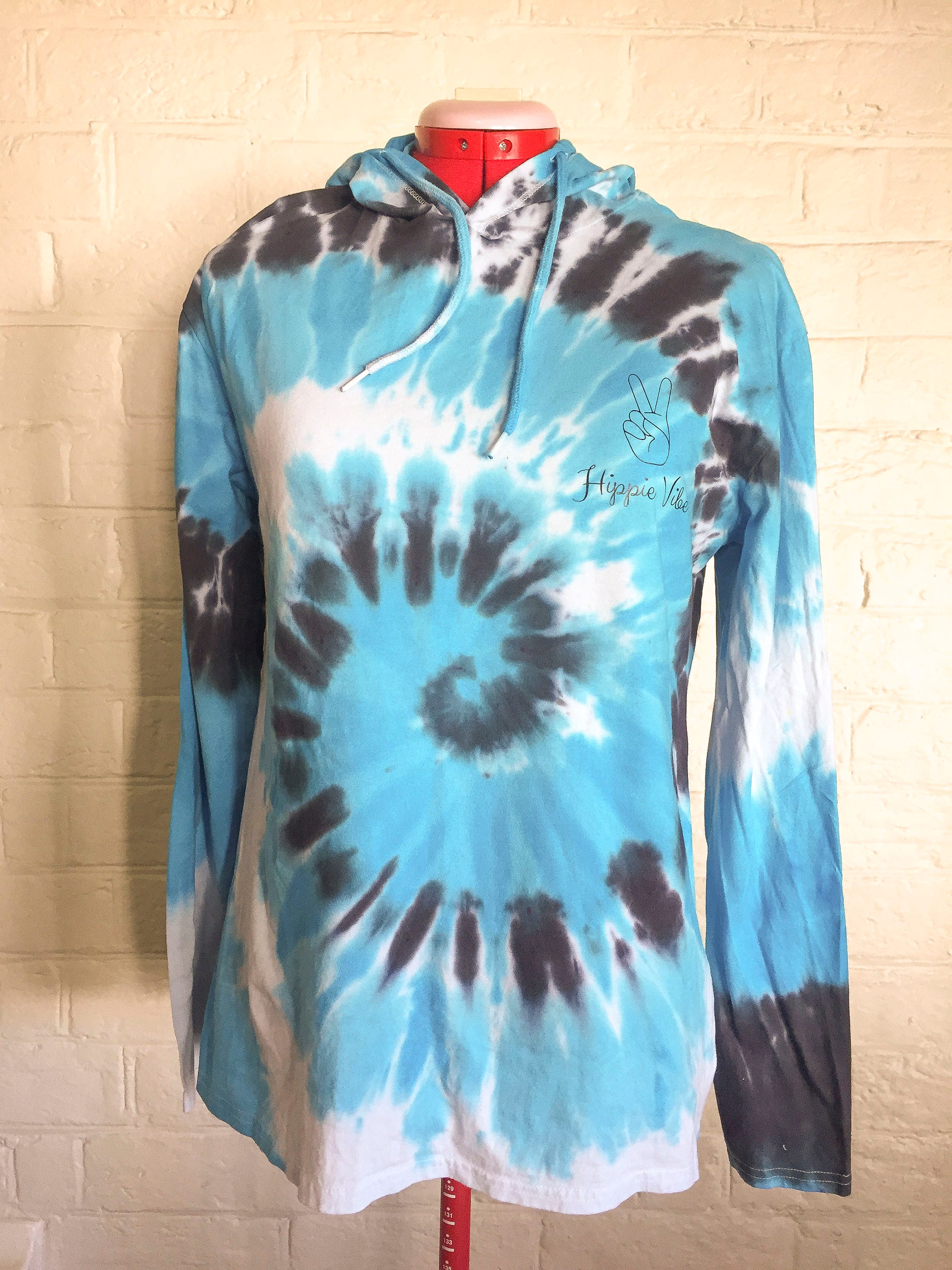 Tie Dye 2 Colour Spiral Festival Hoodie Pullover Long Sleeve