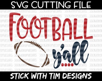 Football Y'all SVG and PNG, Football Svg, Touchdown Svg, Sports Svg, Svg files for Silhouette Cameo, Svg files for Cricut, Football Mom Svg