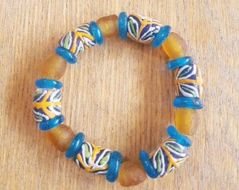 Bracelet EMEKA en perle de verre du Ghana by MamaLua design