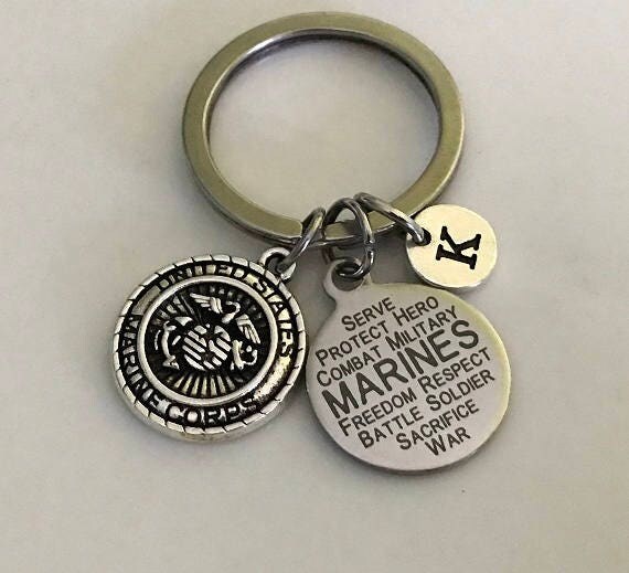 Marines keycahain Marine Corps Keychain USA Marine Corps Mom