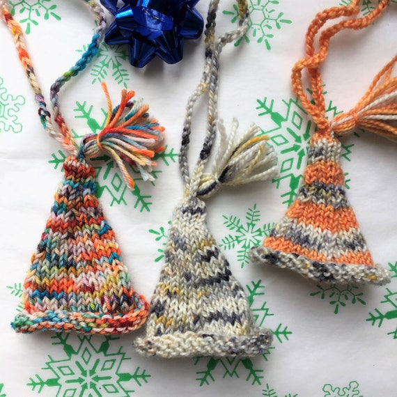 Items similar to Knitted ornaments, hat ornaments, Xmas ornaments ...