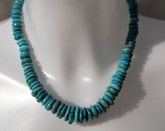 Belle - Turquoise discs and a sterling silver spiral clasp