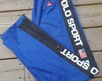 Polo Sport Ralph Lauren Vintage Spellout Track Pants Mens Medium 1992 Stadium