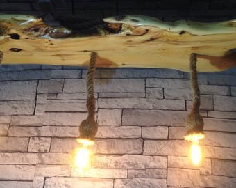 Live edge English yew light