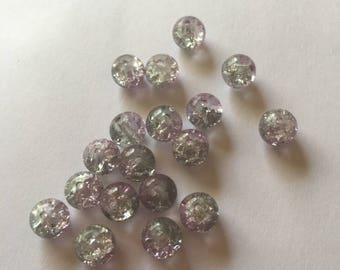 transparent glass beads 8 mm 15gr. approximately 20 beads.