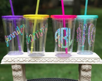 Monogrammed Tumbler, Custom Tumbler,Personalized Tumbler,Bachelorette Party,Bridesmaid Gift,Sorority,College Gift, Gifts for Her