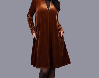 Georgious Velour Dress/ With Mesh Details/ Elegant/ Handmade Dress/ SphinxDesign.lt
