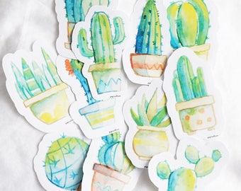 11 Succulent Stickers // Decorative Stickers // Decal Stickers // Planners // Bullet Journals // Scrapbooks // 2.5 inches //