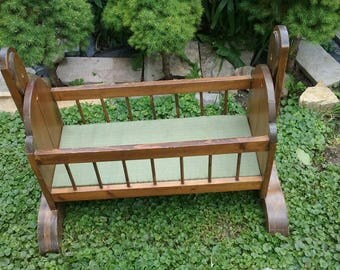 Primitive doll cradle with stand