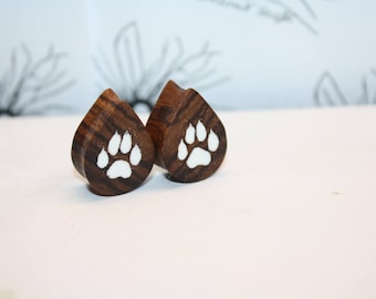 Connection Epoxy and wood custom Teardrop plugs Handmade Wooden Ear Plugs Gauges, make your own style and image, minimum size 18 mm
