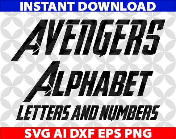 Download Avengers Letters SVG Eps Ai Dxf Png Monogran Silhouete Cricut