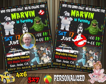 Ghostbusters Invitation, Ghostbusters Birthday Invite, Ghostbusters Birthday Invitation, Ghostbusters Party Invite, Slimer Party