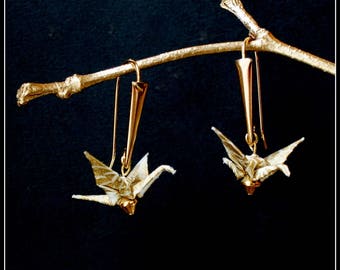 Origami cranes AKISUMI earrings