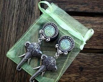 1pc 12mm - 25mm Water Drop Hollow Foral Expander Earing Tunnel Ear Plug