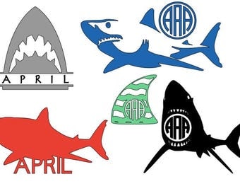 Download Shark monogram | Etsy