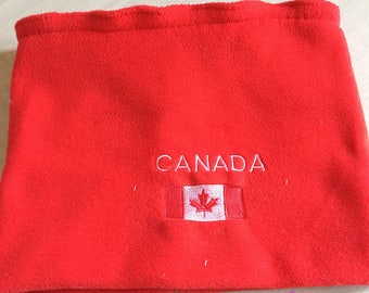Snood collar/Choker fleece red embroidered Canada
