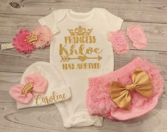 Baby Girl Coming Home Outfit Baby Girl Clothes Personalized Newborn Girl