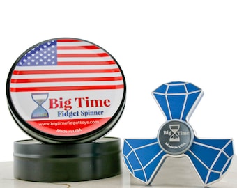 Big Time Fidget Spinner Toy - Made in the USA From Premium Metal -Perfect Stim hand tool for Autism,ADHD,ADD,Ptsd, Stress and Anxiety Relief