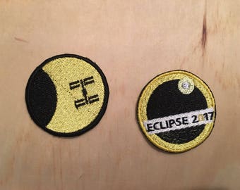 Eclipse 2017 Patch- ISS Transit Silhouette - NASA - Solar Eclipse - Space - Astronomy - Science - Moon - Sun - Nature - Shadow -